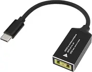 EMSea DC Square to PD Type-C USB C to Slim Tip Adapter Compatible with Lenovo Square Charger to Type C Max 65W Power Output USB-C Charger Adapter DC15-20V