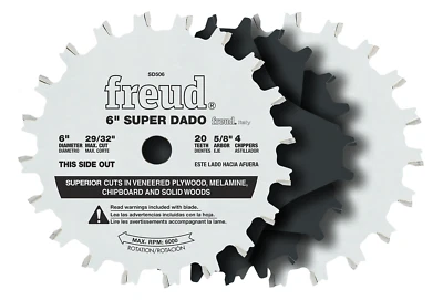 Freud (SD506) 6" Super Dado Sets, Multi, One Size