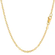 14k Yellow Gold Cable Link Chain Necklace, 2.3mm