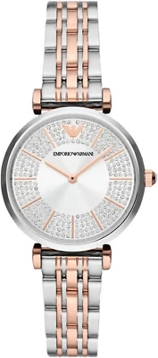 Emporio Armani Women'S Two-Tone Stainless Steel Two-Hand Analogue Watch, 32Mm