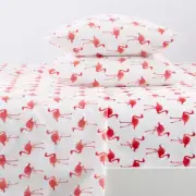 4-Piece Ultra Soft Coastal Printed Flamingo Microfiber Twin Sheet Set