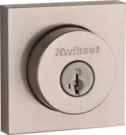 158 Square Contemporary Nickel Single Cylinder Deadbolt Featuring SmartKey Secur