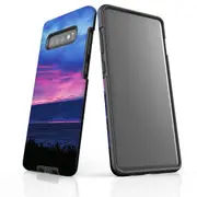 For Samsung Galaxy S10+ Plus Case Armour Cover, Sunset at the Beach