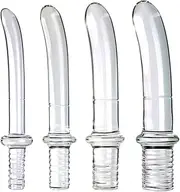 4 Sizes Crystal Anal Plugs Glass Plug with Threaded Handle, Super Smooth Glass Dildo Anal Plug Sex Toy for Men Women(M)
