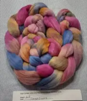 USA Sourced Hand Dyed Painted Med Wool Combed Top Roving Spinning Felting Sand D