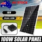 100W 18V Power Solar Panel Kit Dual USB Battery Charger Caravan Outdoor Camping