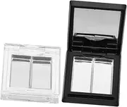 WRITWAA Dual Eyeshadow Dispenser Box Makeup Palette Empty DIY Palette for Lipstick Highlighter Blush Travel Cosmetic Organizer Aluminum Makeup Pan