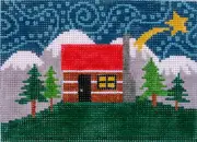 Cabin Hand Painted Needlepoint Canvas