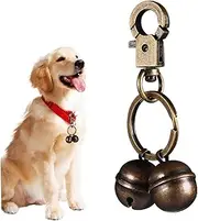FONDOTIN Dog Bell Pendant for Pet Collars Sturdy Brass Bell with Spring Snap Hook Elegant and Cats Style Pet Accessory Adds Safety and Charm