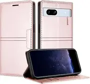 [TOUCASA] Mobile Phone Case for Google Pixel 7A, PU Leather Wallet Flip Shockproof Case, with Card Slots, Magnetic Closure, Stand, Compatible with Google 7A (Pink)