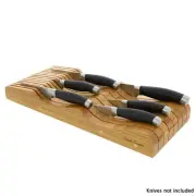 Wooden Bamboo In Drawer Knife Block Holds up to 15 Knives for Knife Safety