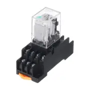 1 Set DC24V Electromagnetic Power Relay 14-Pin 4NO+4NC Relay Coil Socket Base