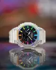Custom Mod Casio G-Shock CasiOak Hand Painted GA-2100 Jellyfish Rainbow Mods