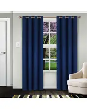 Superior Solid Insulated Thermal Blackout Grommet Curtain Panel Set