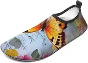 [BTCOWZRV] Water Shoes for Women Men Butterfly Water Sports Shoes Slip-on Breathable Lightweight Athletic Aqua Sock
