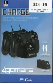 PS4 Play & Charge 2xcables with desktop stand 4gamers Brand New