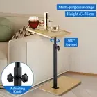 Bath Tub Tray Side Table Wine Glass Phone Holder Shelf Rotatable Storage Rack