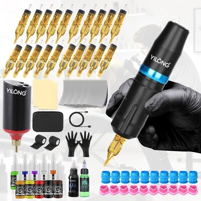 Beginner Coreless Motor Tattoo Gun Machine Makeup Pen Kit Wireless Power 1200mAh