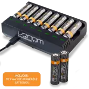 AA / AAA Battery Charging Dock plus 10 x AA 1000mAh Rechargeable Batteries
