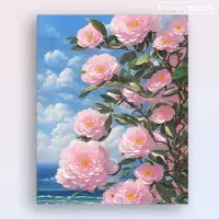 在飛比找樂天市場購物網優惠-免運 DIY數字油畫 花卉 手作材料包 風景 花朵 畫布 佈