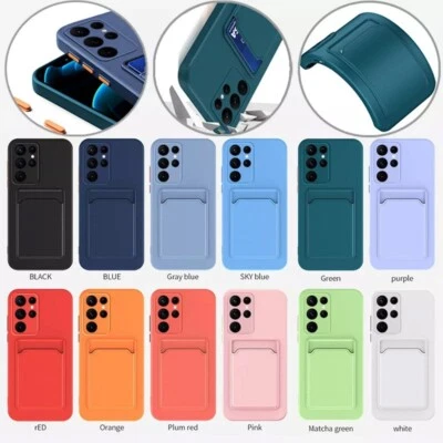 For Samsung S24 S23 Ultra S22 S21 S20 FE Case TPU Cover With Wallet Card Holder