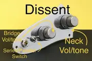 Dissent. Fender Jass Bass Wiring Harness / Control Plate w/ Series Parallel