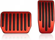 Car Foot Pedal Cover, for Model 3 Y, for Highland 2024 2023 2022 Foot Pedals Cover Accesories Aluminum Alloy Accelerator Gas Fuel Brake Rest Pads Mat (Red)