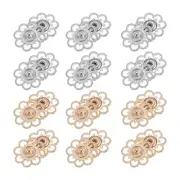 20 Sets Hollow Flower Snap Buttons, Press Buttons 25mm, Silver/Gold