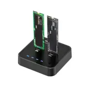 ISHEEP K3016P2 NVMe AHCI Cloner Duplicator, 20Gbps Dual Bay M.2 SSD Docking S...
