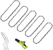 [THTEN] 6" Pruning Mini Chainsaw Chain Compatible with Ryobi P25013,P25013BTL P25013VNM, 18V Pruning Chainsaw,RY6C1 Saw Chain Mini,Greenworks CS24L210 Wood Branch Cutting 37 Drive Links 5 Pack
