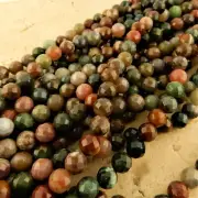 8mm faceted round Fancy Jasper gemstone beads for jewelry making