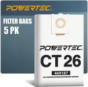 POWERTEC 496187 Selfclean Filter Bag for Festool CT 26 5PK, for Festool Dust Ext