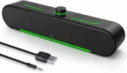 Bazyxwv Computer speakers desktop PC laptop - wired USB-powered sound bar Bx 7