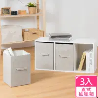 在飛比找momo購物網優惠-【I•SONA】森林風 淳三層櫃抽屜置物盒-直式(3入)