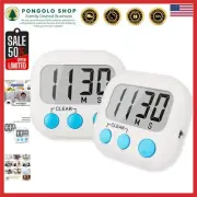 2 Pack Digital Kitchen Timer with Loud Alarm & Magnetic Stand - Easy Cooking