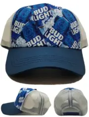 Bud Light New H3 Budweiser Mesh Trucker Ice Cans Blue White Era Snapback Hat Cap