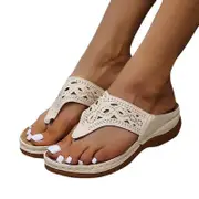 Nevenka Womens Rhinestone Sandals Cute Gladiator T-Strap Flat Shoes Summer