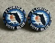 Pin-Back Buttons" 1 1/2 inch "Florida Vote Blue" 2-Pack