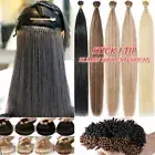 Thick Stick I Tip Remy Human Hair Extensions Micro Keratin Ring Beads Pre Bonded