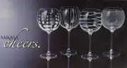 Mikasa Cheers Balloon Wine Glasses Set of 4 Goblets 9” 24 oz Tall Multi Motif