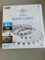 8 ft. Plug-In White Rope Light Linkable Dimmable Integrated LED Color Changing