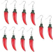 [LIFKOME] 2 Pairs Chili Earrings 80s Retro Earrings Women Dangle Earrings Ear Jewelry for Women Earrings for Women Dangle Chili Earring Decors Girl Earrings Red Delicate Metal Food Miss