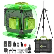 16 Lines Laser Level with Tripod 4x360° Self Leveling Green Laser Level,4D