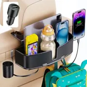Car Headrest Cup Holder for Back Seat Organizer for Type-c/Lightning Retracta...