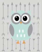 Gender Neutral Owl Nursery Print, Gray And Aqua Woodland Nursery Decor