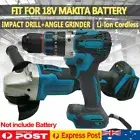 Cordless 13mm Hammer Drill 125mm Angle Grinder Combo Kit For Makita 18V Battery