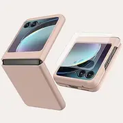 [Miimall] Case Compatible with Motorola Razr 40 Ultra Screen Protector case, [Built-in Tempered Glass Film] Hard PC Ultra Thin Shockproof Bumper Case Protective Cover for Motorola Razr 40 Ultra, Gold