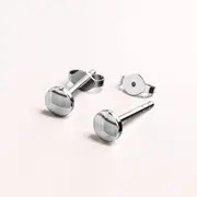 Solid 925 Sterling Silver Circle Stud Earrings