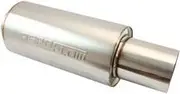 Aeroflow 3.5" Round Muffler Centre 18" Length 6" Dia 5" Tip S/S - AF5515-350
