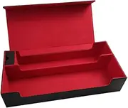 Card Deck Box, Card Deck Case, Deck Card Box, Leather Large Size Fit 550 Plus Sleeved Cards Compatible with single/double sleeved toploader MTG TCG CCG（Black＆Red）